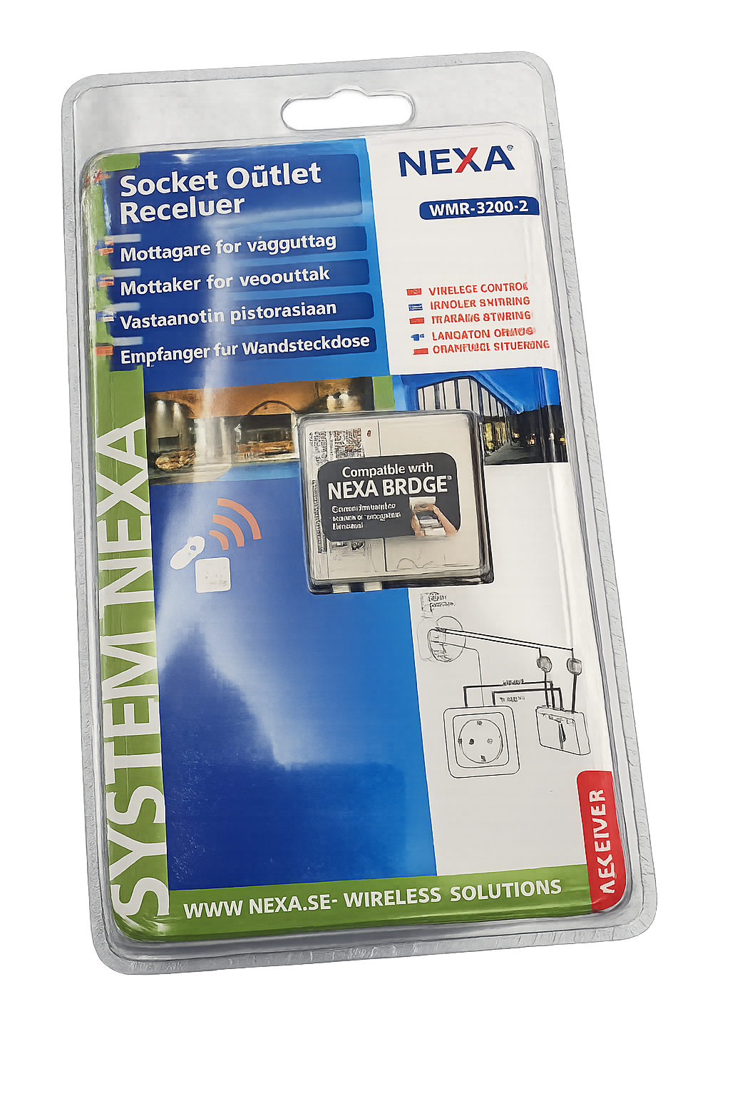 NEXA Socket Outlet Receiver WMR-3500-2 – Trådløs mottaker for vegguttak
