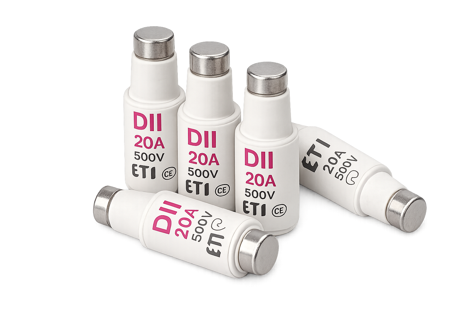 ETI DII 20A 500V Skrusikringer – 5 stk
