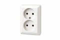 ELKO RS1051 PT Dobbel Stikkontakt Uten Jord – Polarhvit