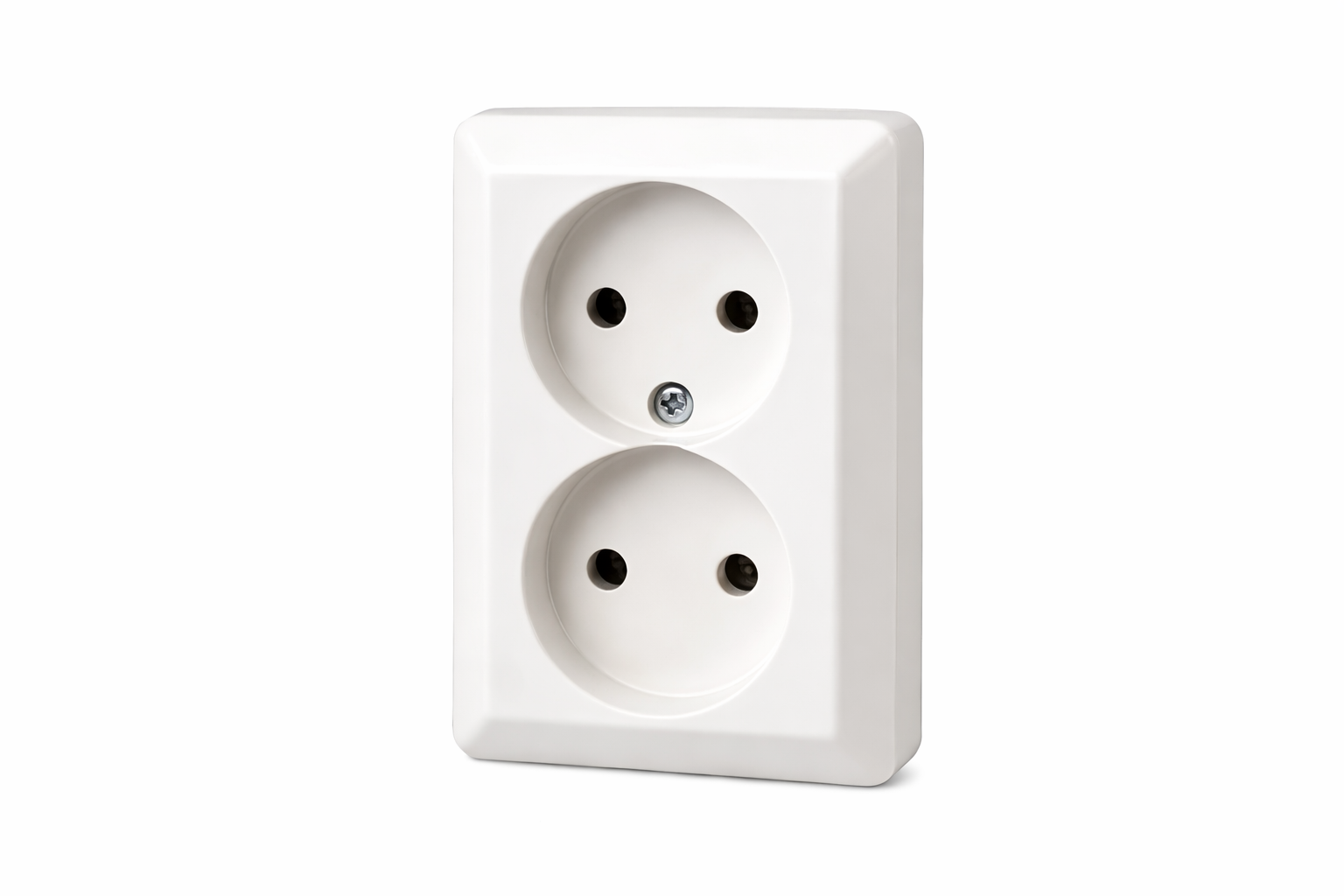 ELKO RS1051 PT Dobbel Stikkontakt Uten Jord – Polarhvit